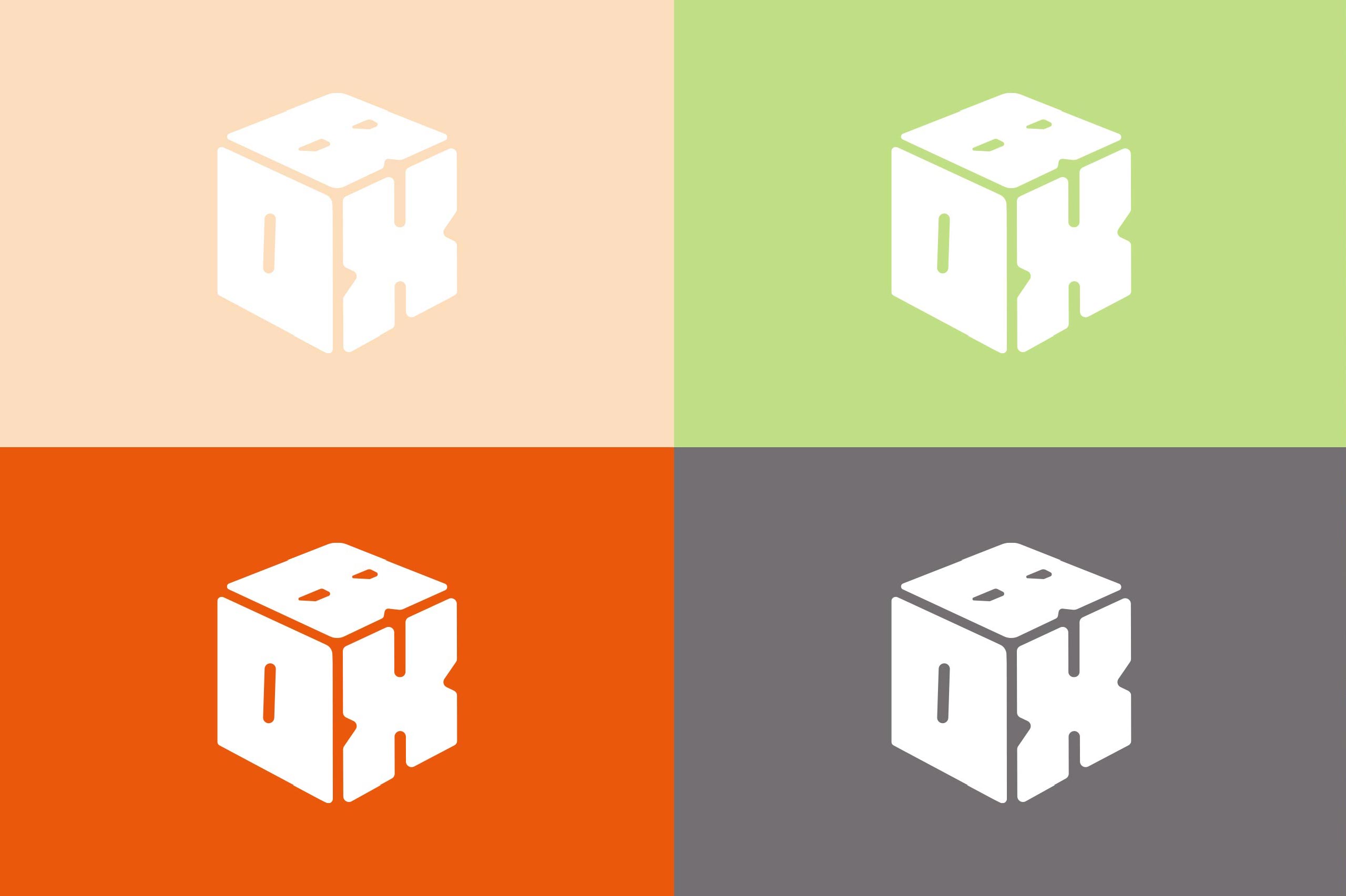 The isolated Box Property icon sitting on various coloured backgrounds