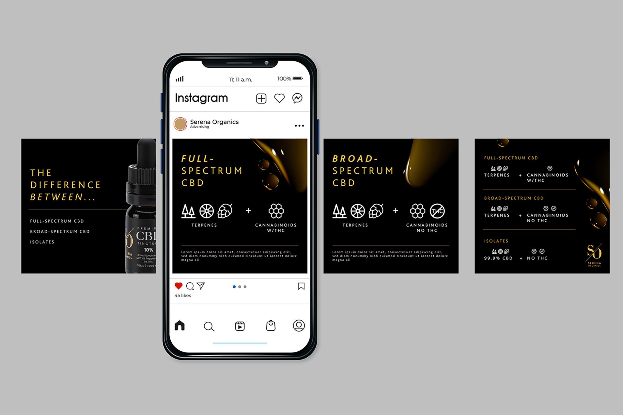 An image carousel we designed for Serena Organics