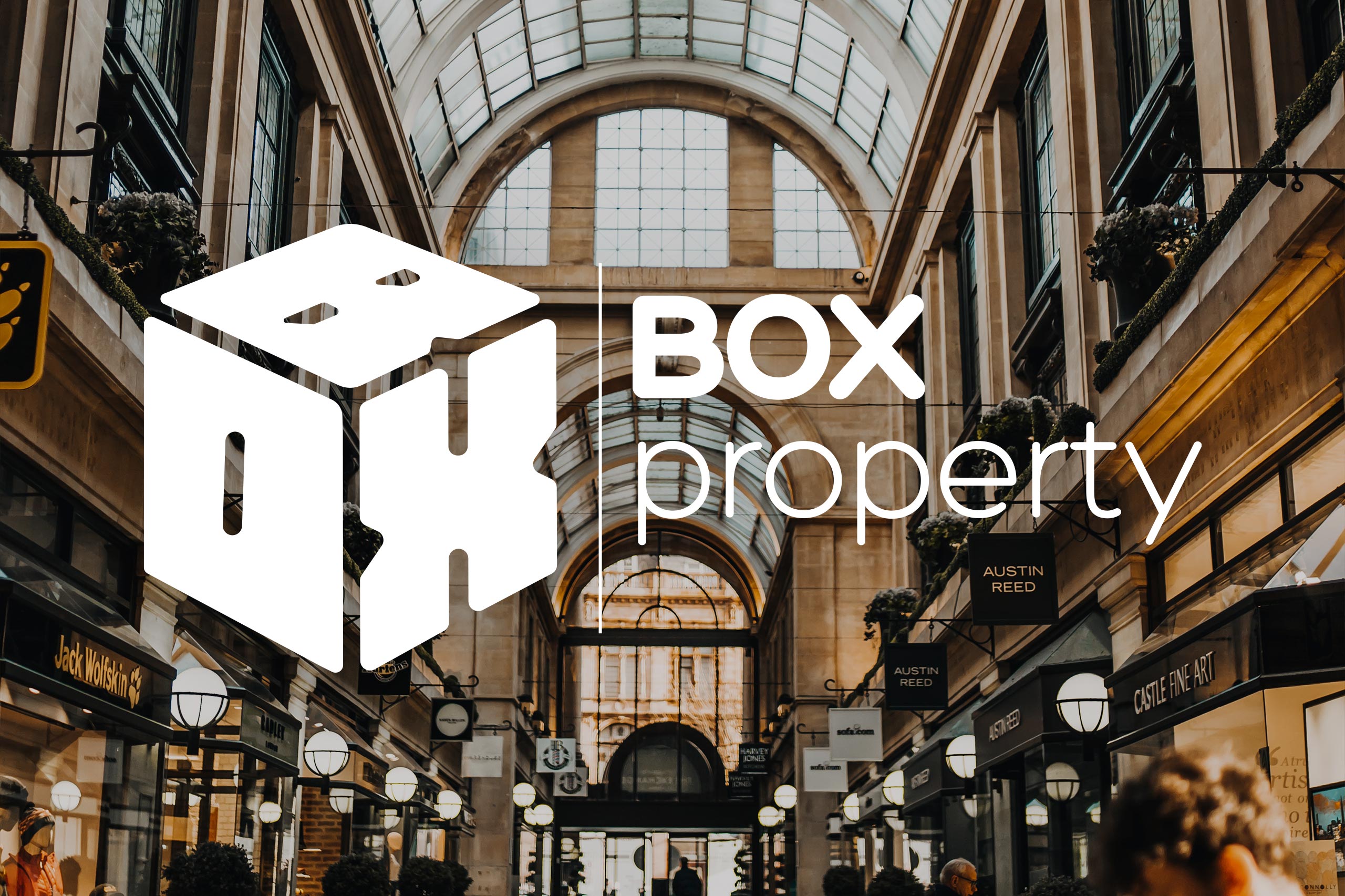 The Box Property logo overlaid on a Iconic Nottingham landmark which is where Box Property are located