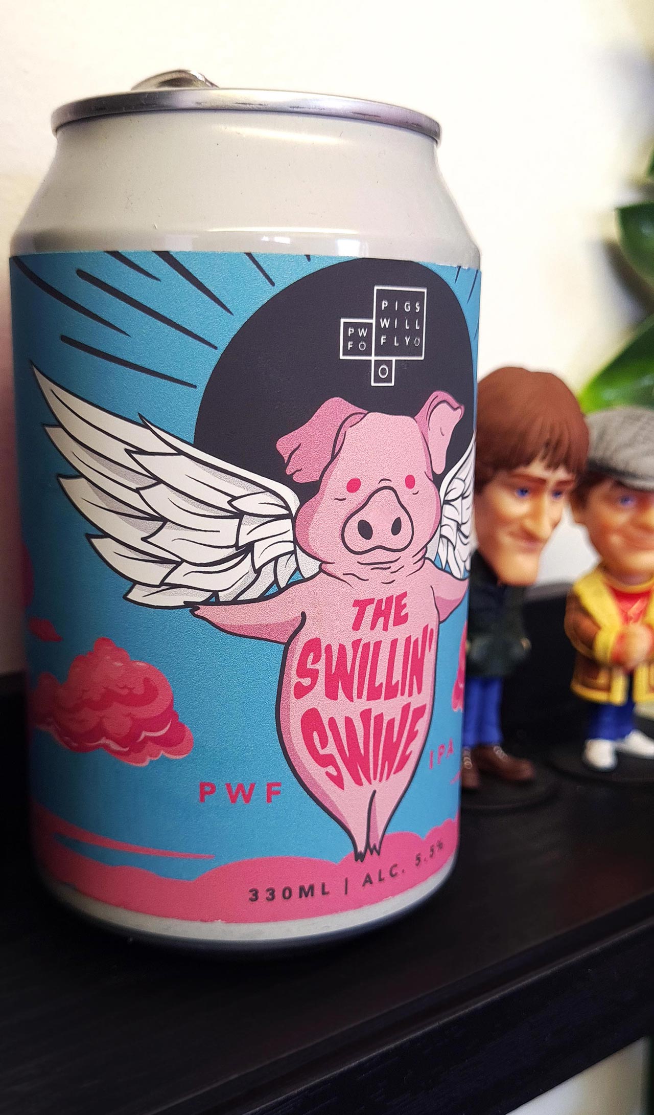 A beer can design created by PWF Studio. The Beer is called The Swilling Swine and can be purchased through PWF Studio